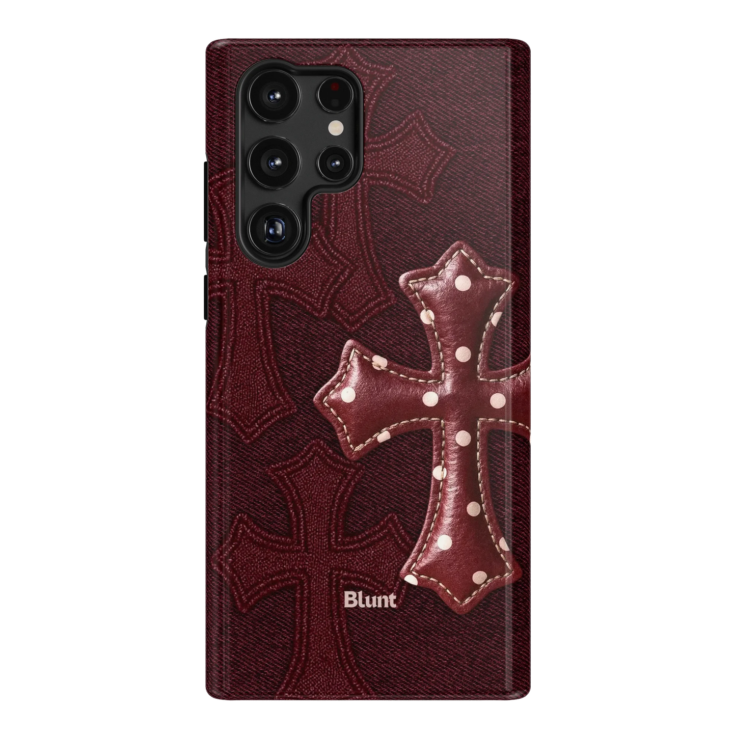 Maroon Polka Cross Samsung Case