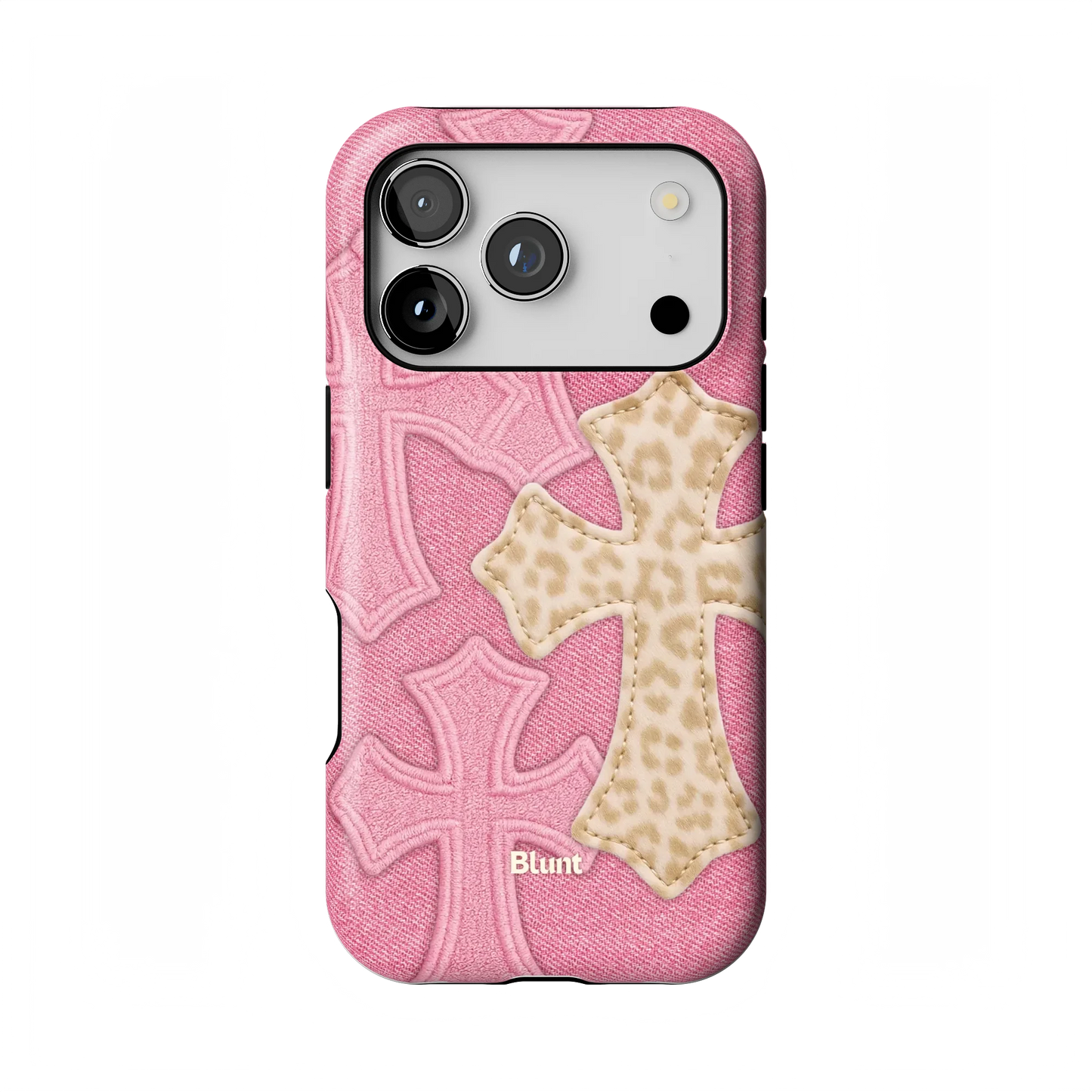 Pink Cheetah Cross iPhone Case