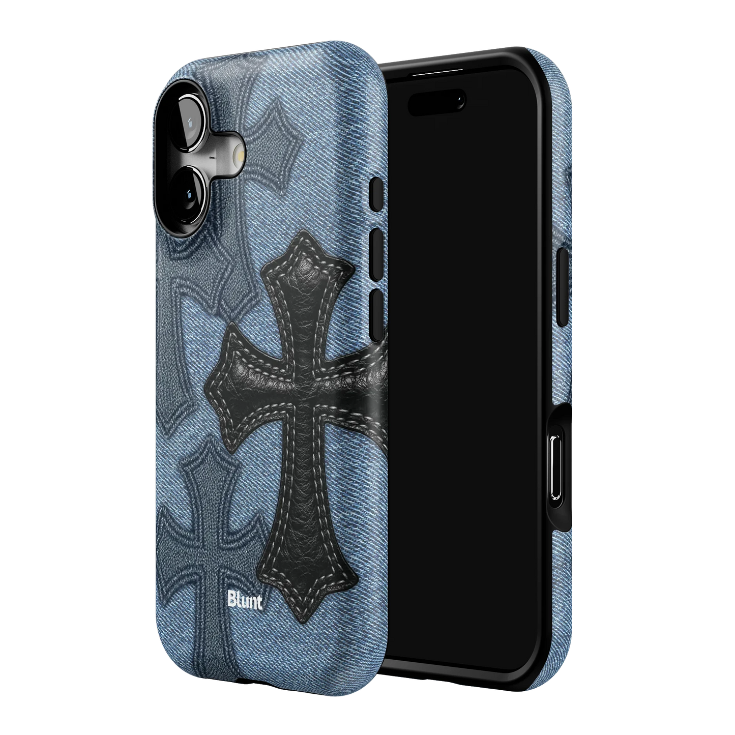 Denim Black Cross iPhone Case