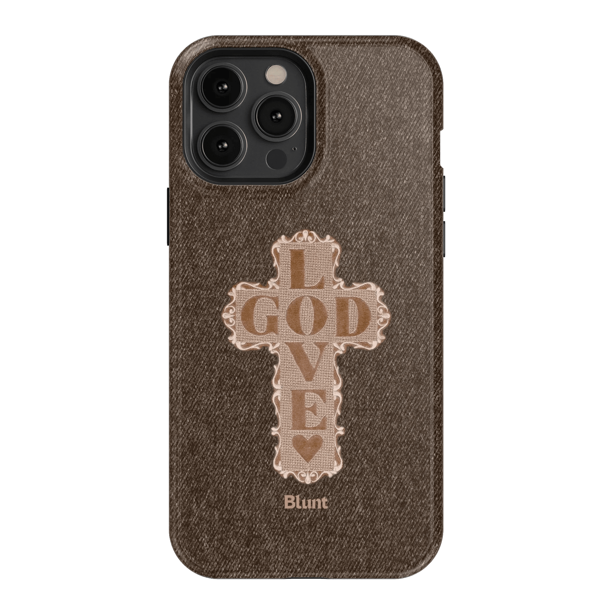 Love God Brown Cross iPhone Case - Blunt Cases