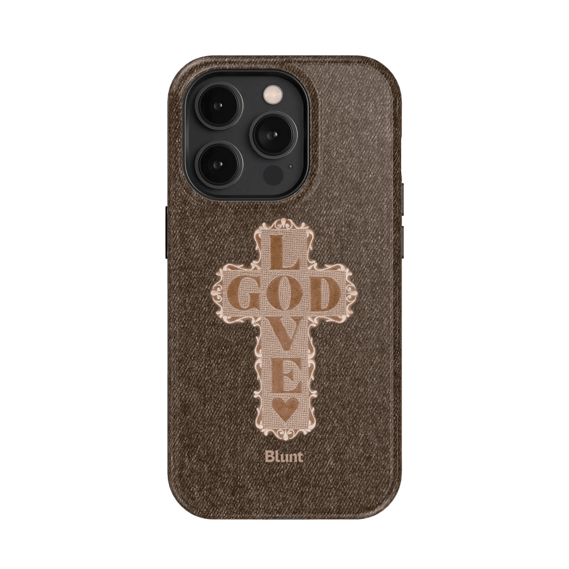 Love God Brown Cross iPhone Case - Blunt Cases