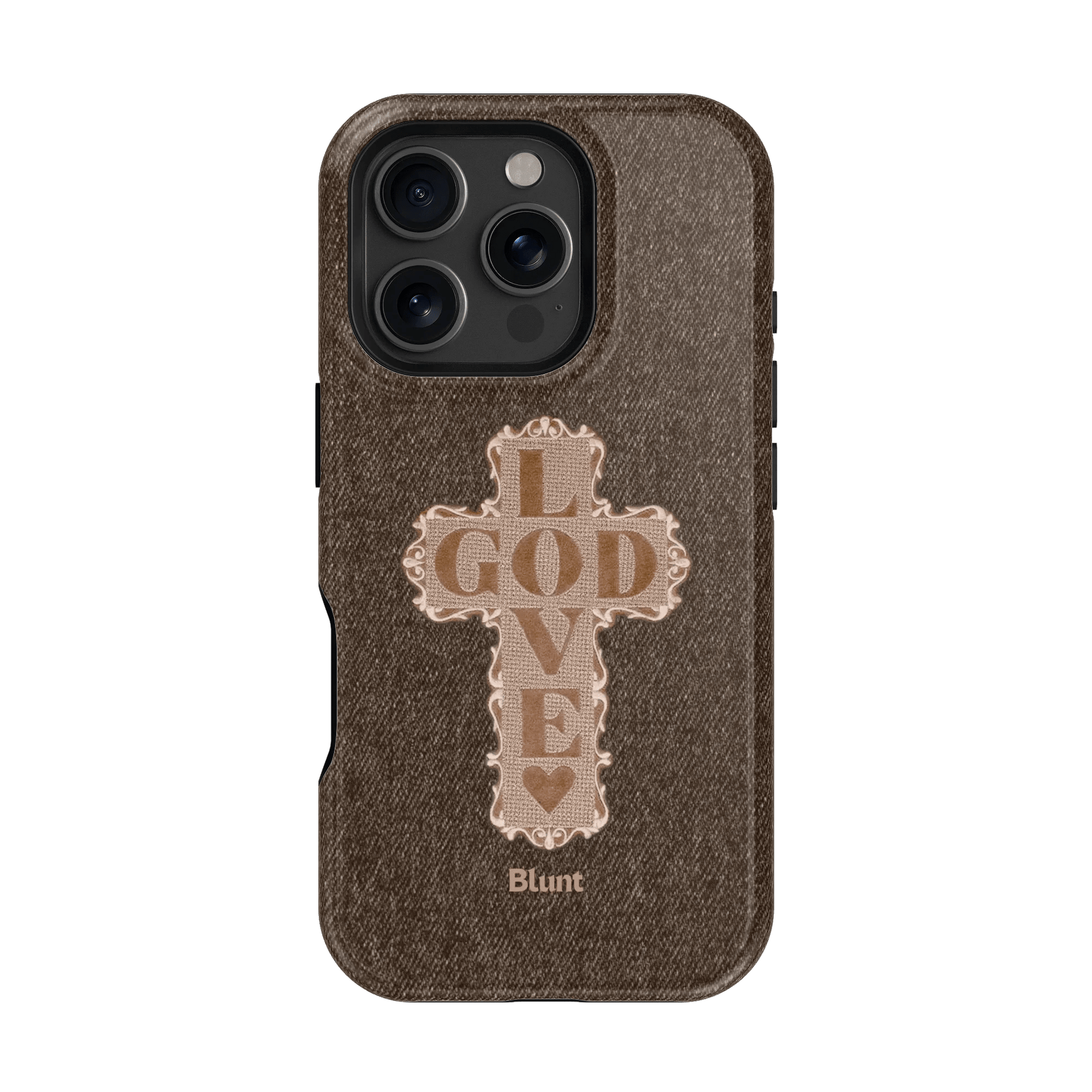 Love God Brown Cross iPhone Case - Blunt Cases