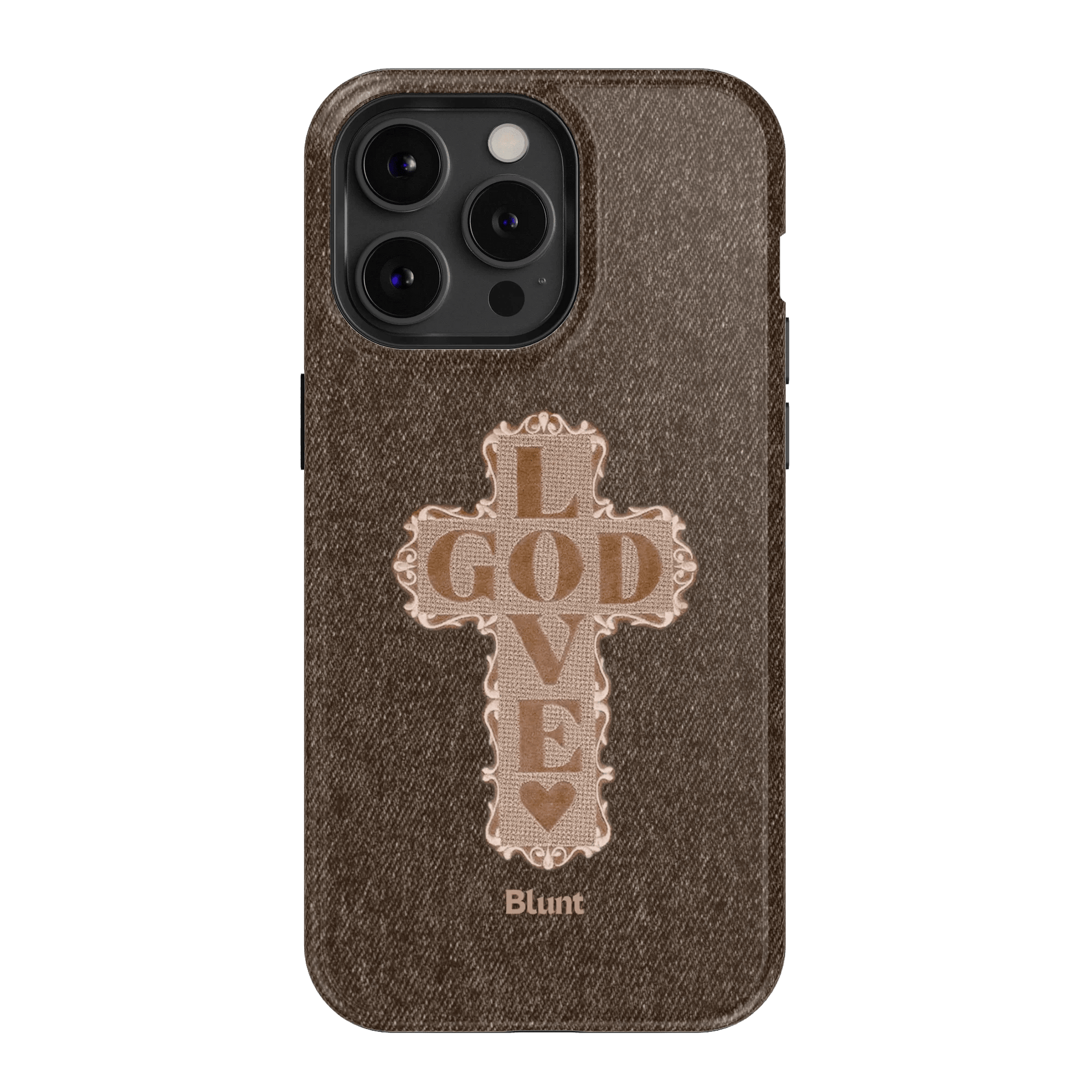 Love God Brown Cross iPhone Case - Blunt Cases