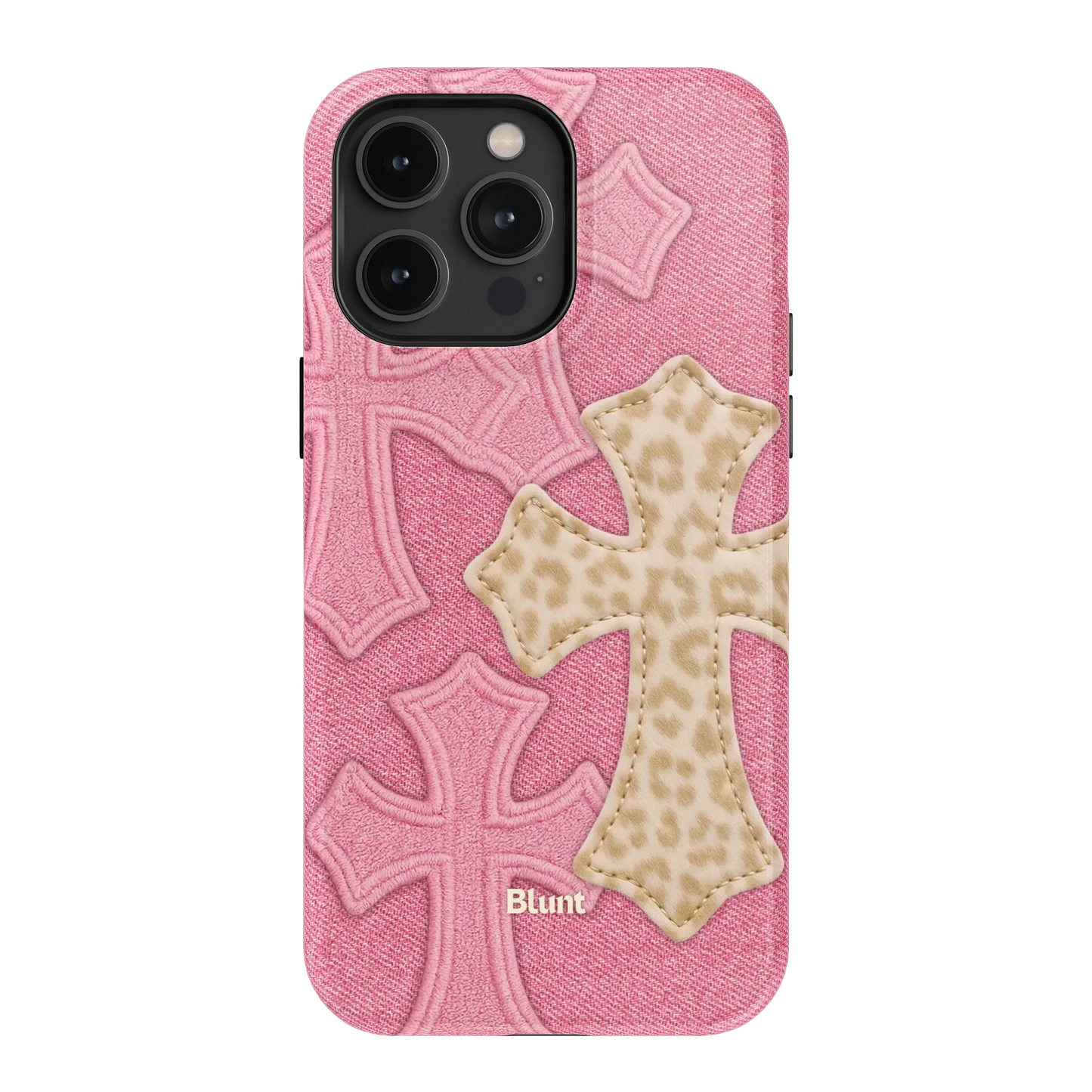 Pink Cheetah Cross iPhone Case
