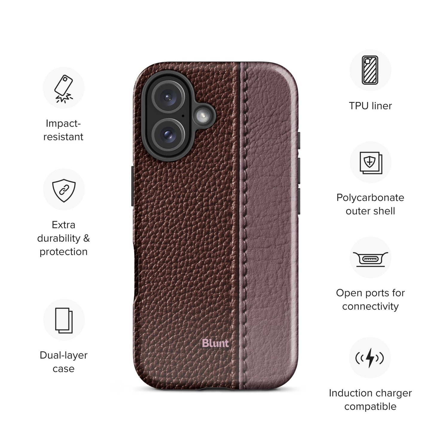 Maroon Grain iPhone Case - Blunt Cases
