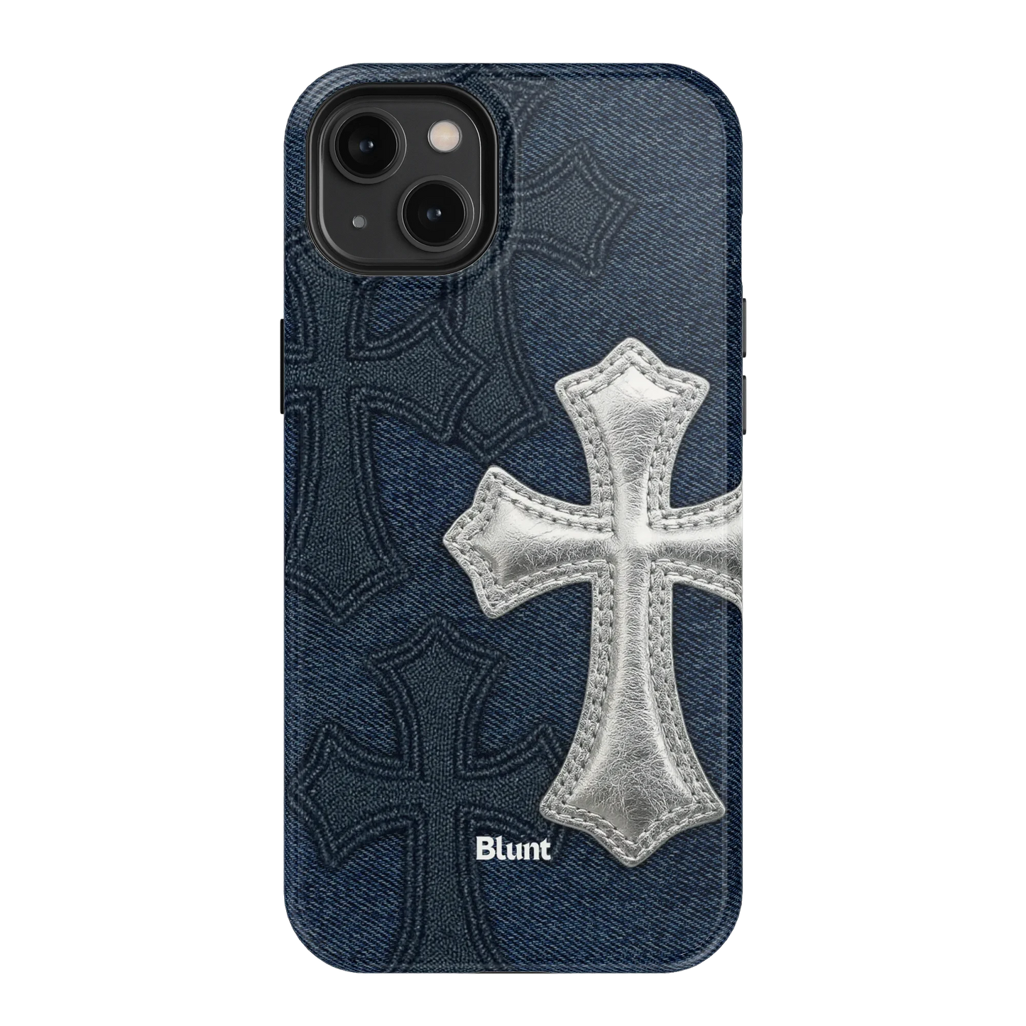 Silver Denim Cross iPhone Case