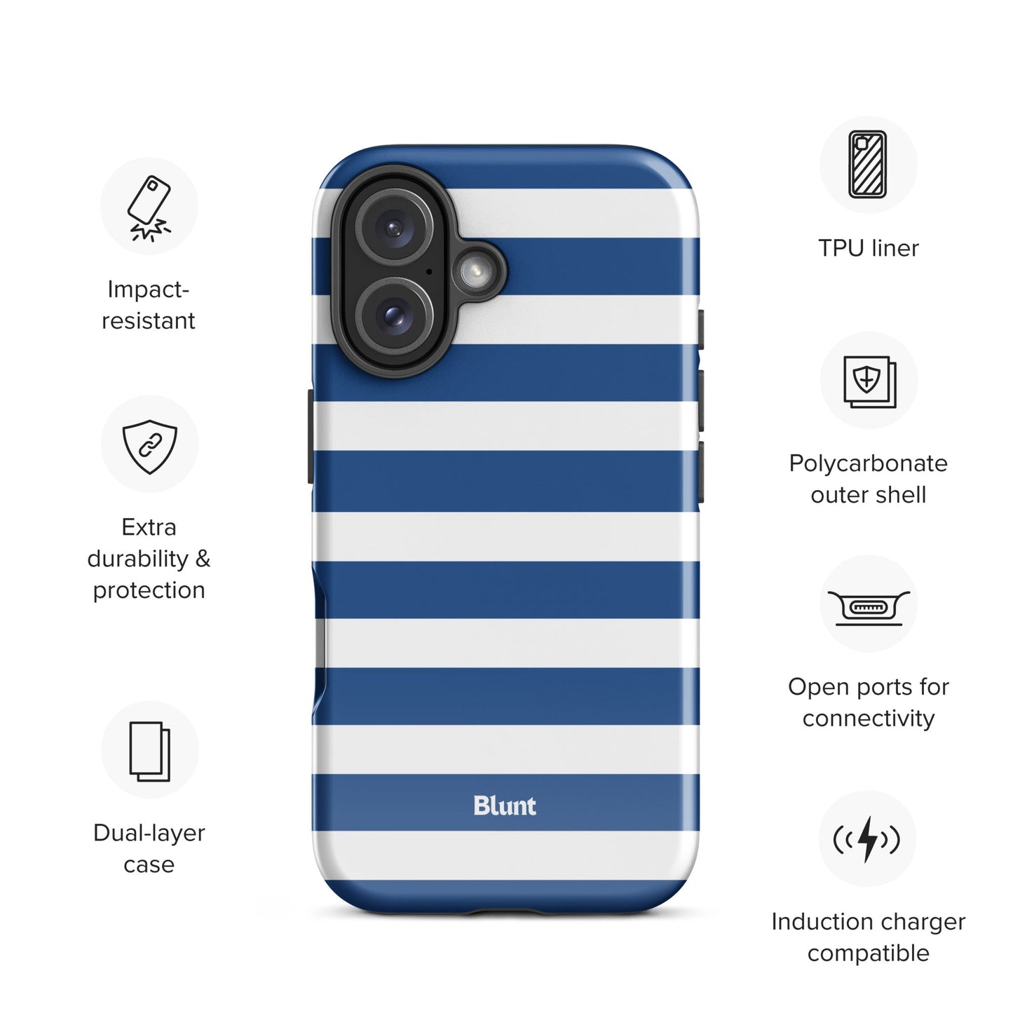 Navy Stripe iPhone Case - Blunt Cases