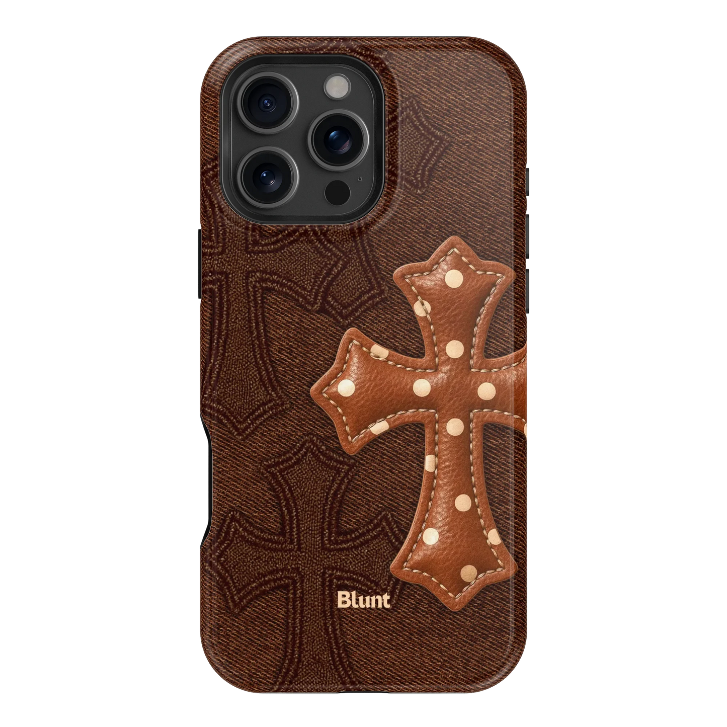 Brown Polka Cross iPhone Case