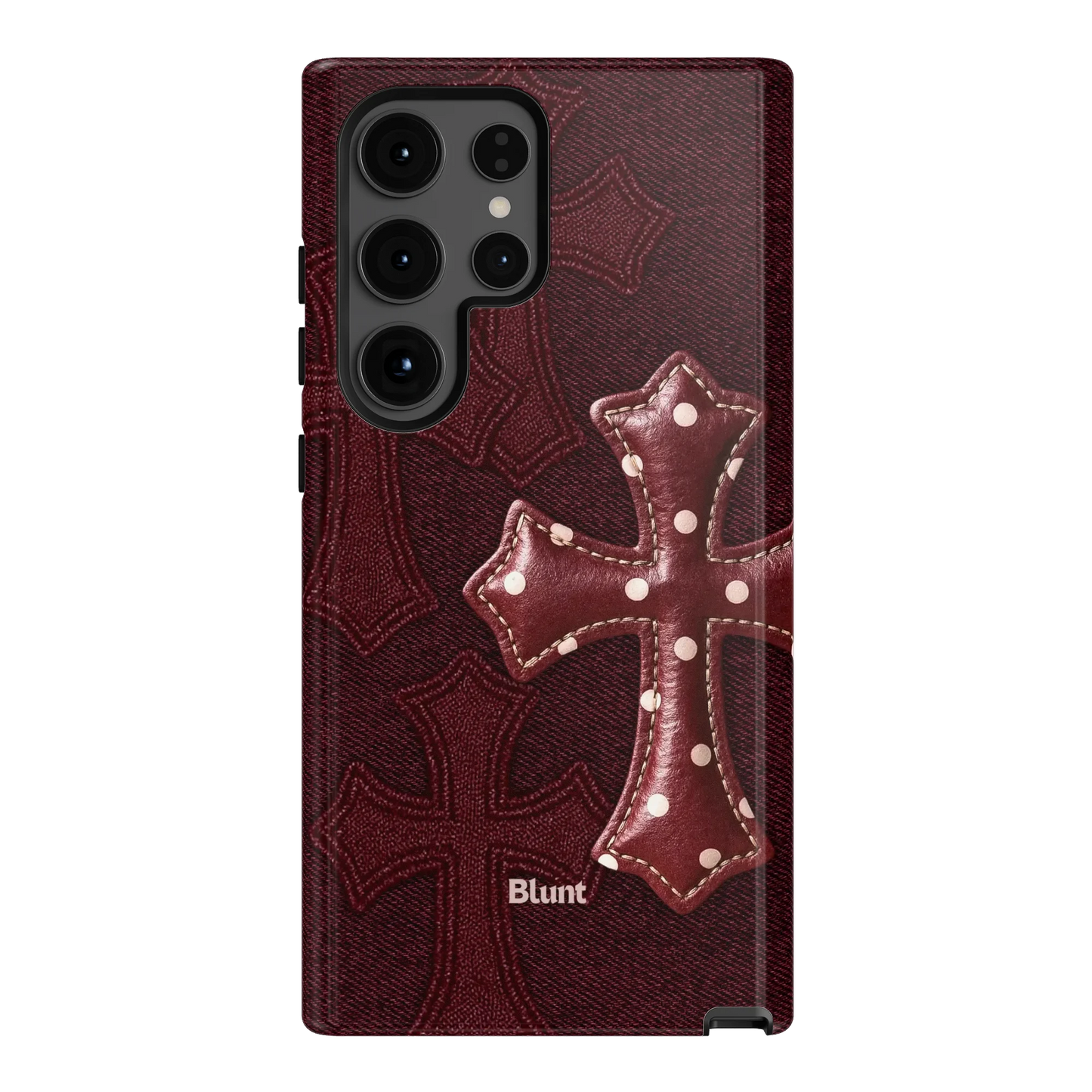 Maroon Polka Cross Samsung Case