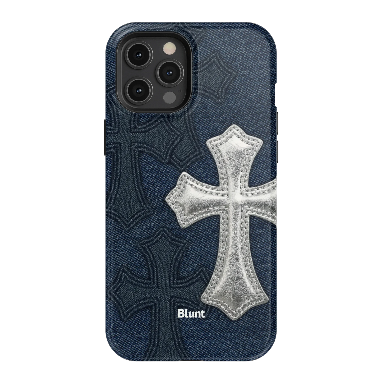Silver Denim Cross iPhone Case