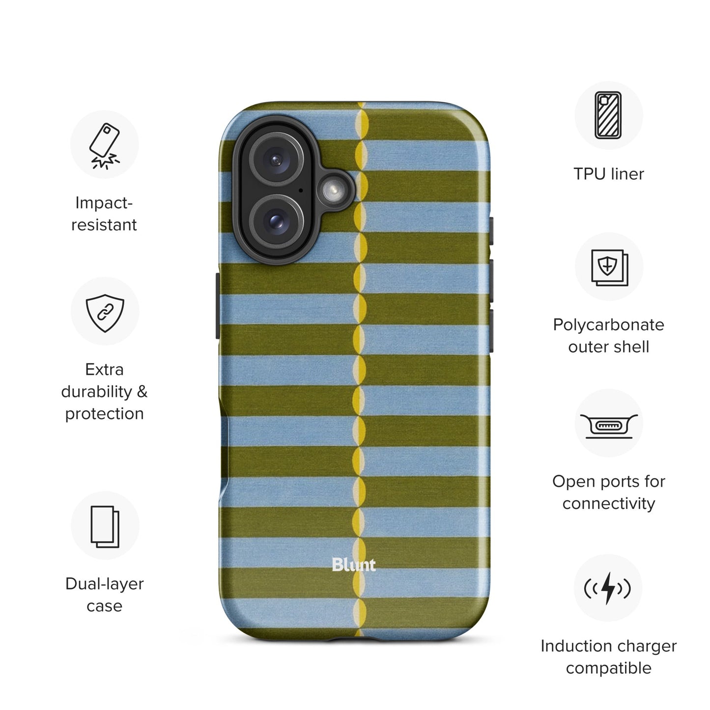 Olive Lines iPhone Case - Blunt Cases