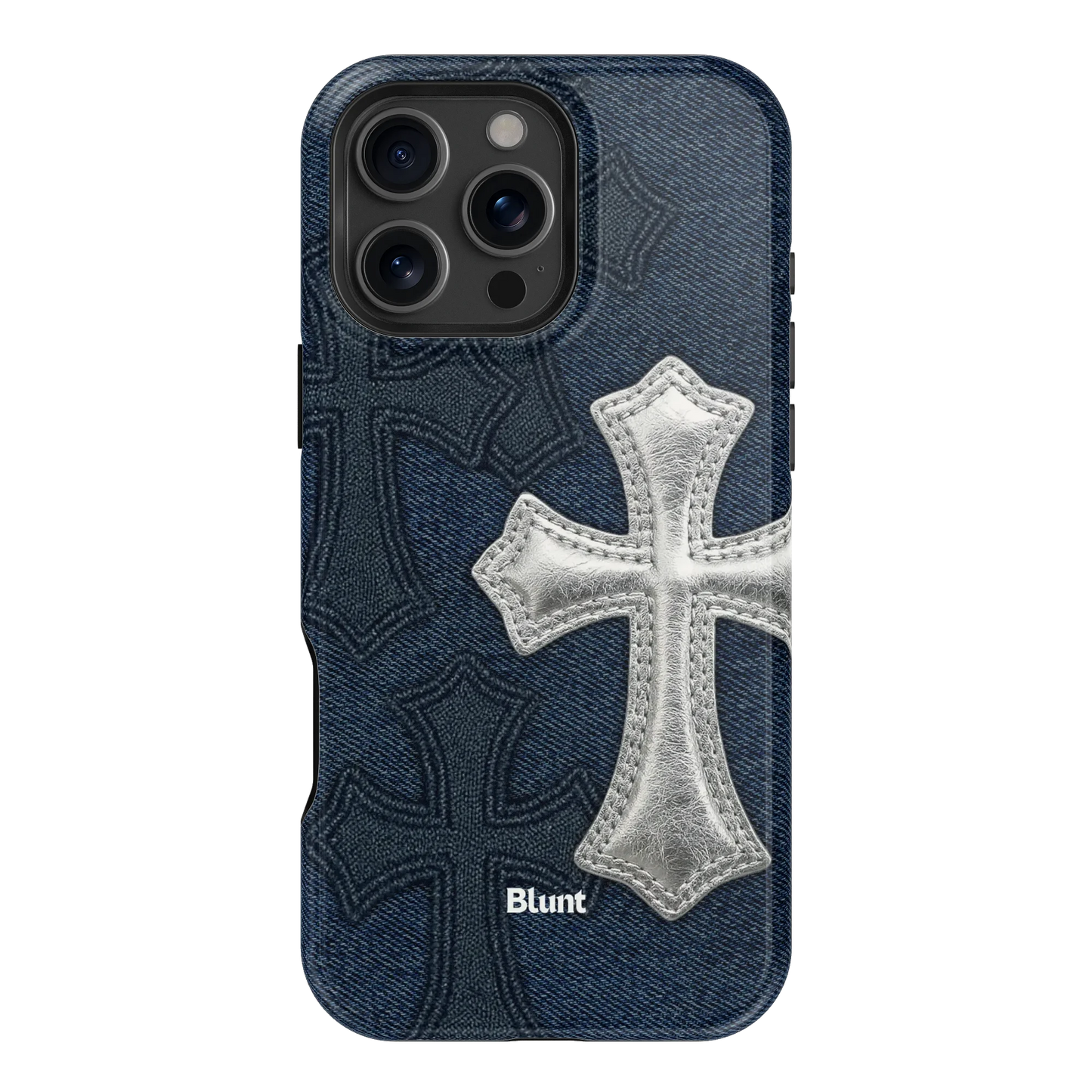 Silver Denim Cross iPhone Case