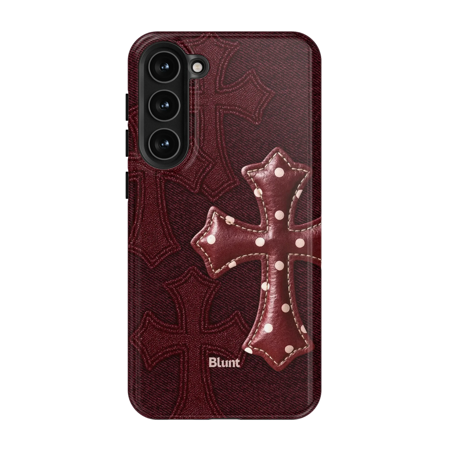 Maroon Polka Cross Samsung Case