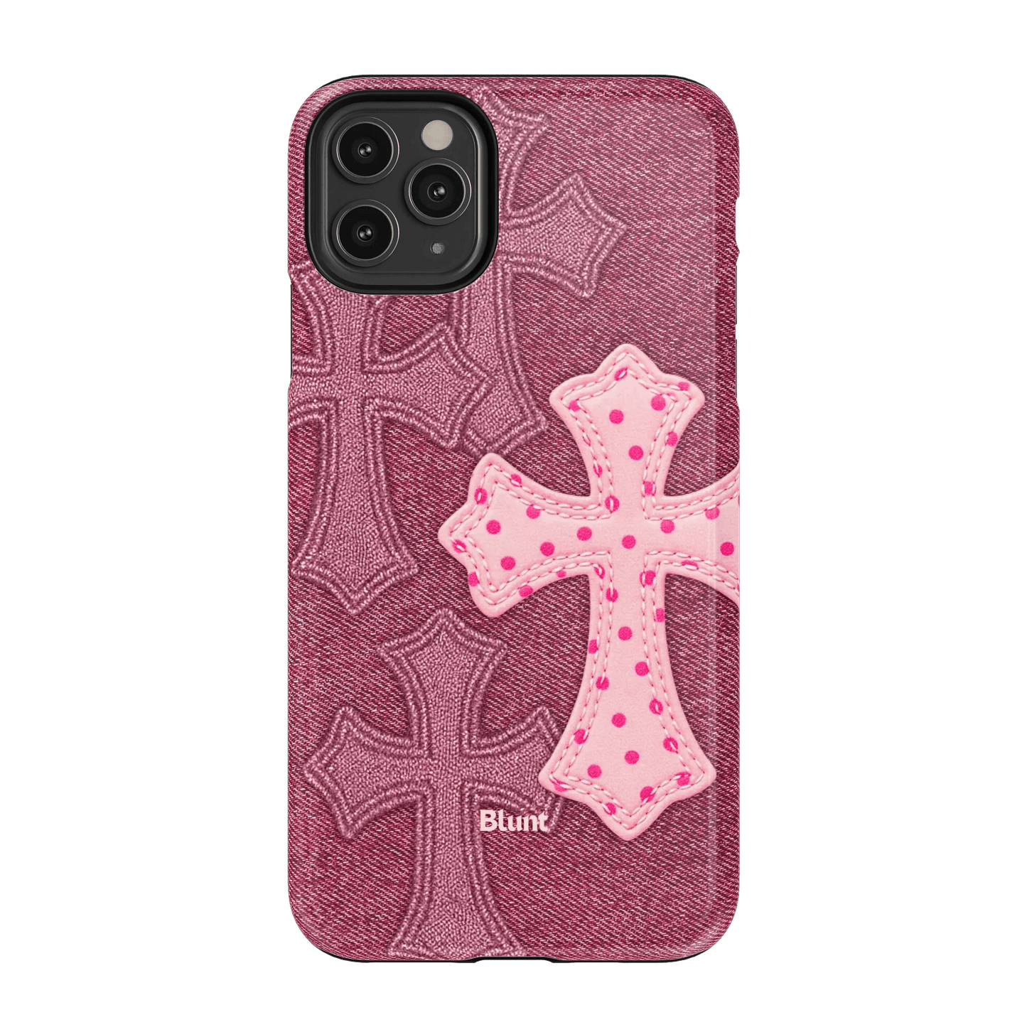 Pink Dottie Cross iPhone Case - Blunt Cases