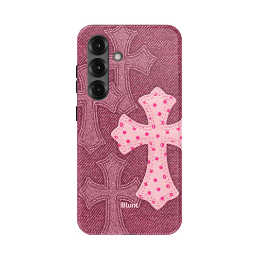Pink Dottie Cross Samsung Case - Blunt Cases