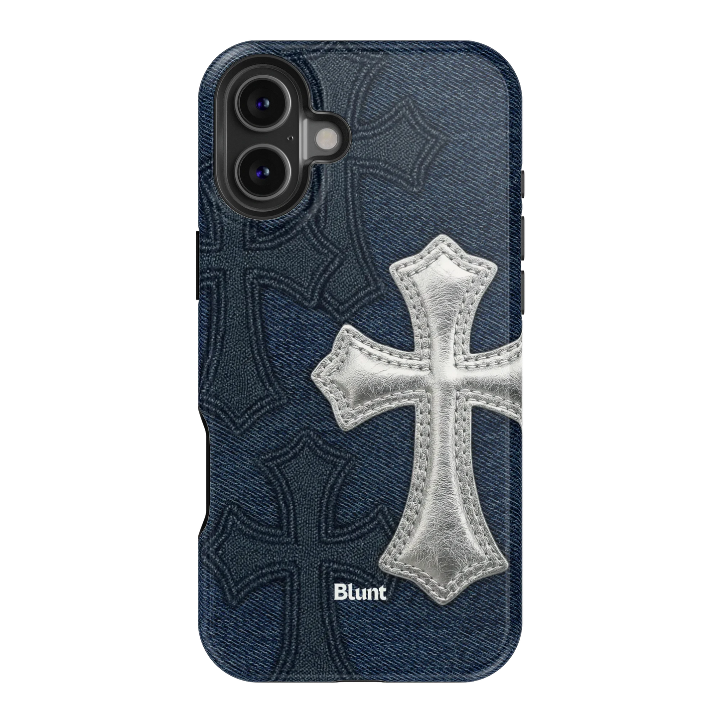 Silver Denim Cross iPhone Case
