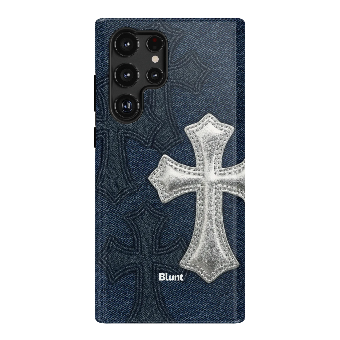 Silver Denim Cross Samsung Case