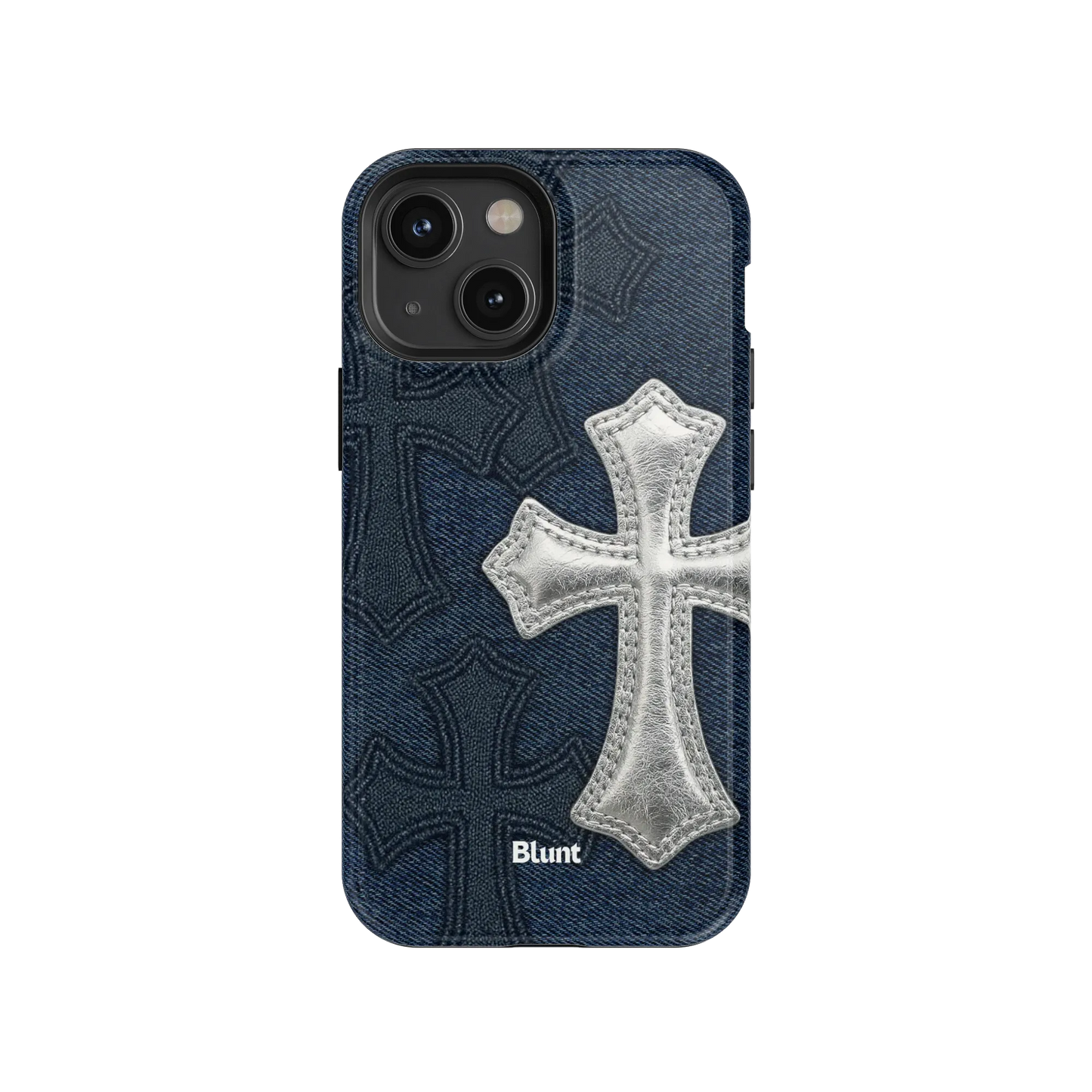 Silver Denim Cross iPhone Case