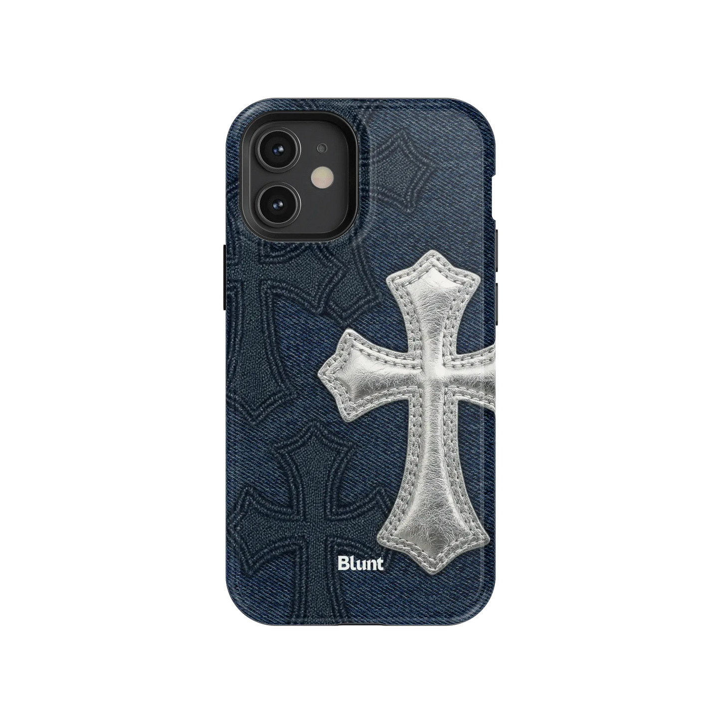 Silver Denim Cross iPhone Case