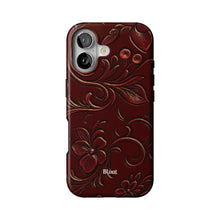Red Tooled Leather iPhone Case