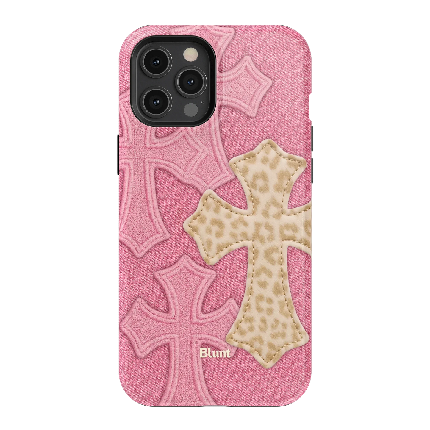Pink Cheetah Cross iPhone Case