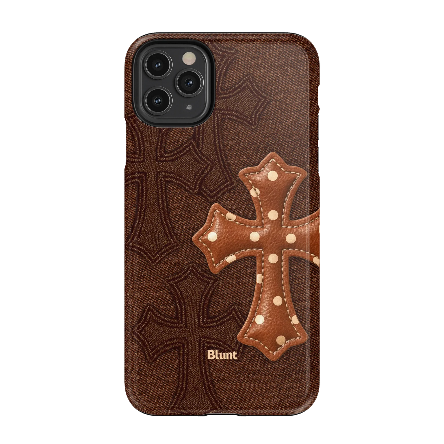 Brown Polka Cross iPhone Case
