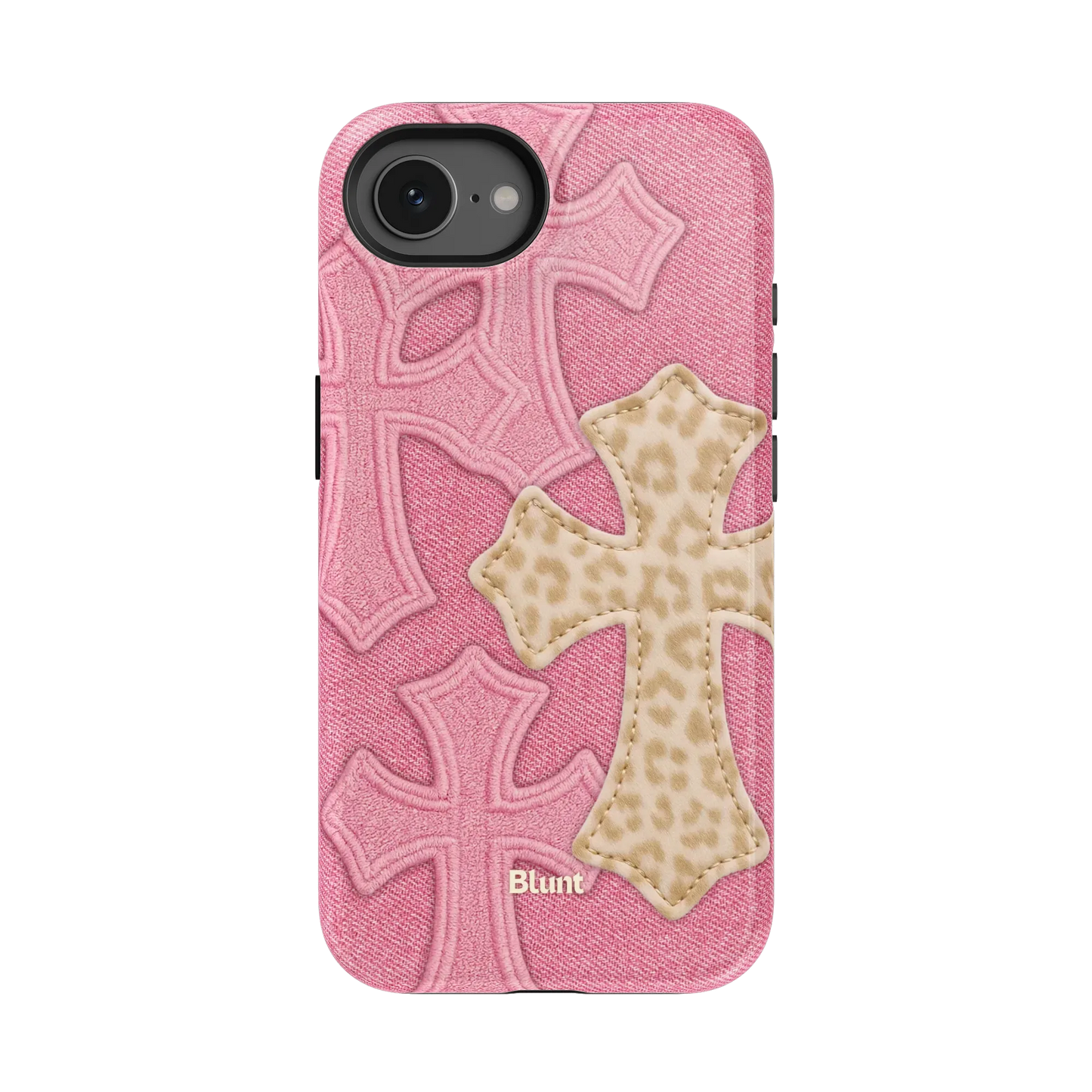 Pink Cheetah Cross iPhone Case