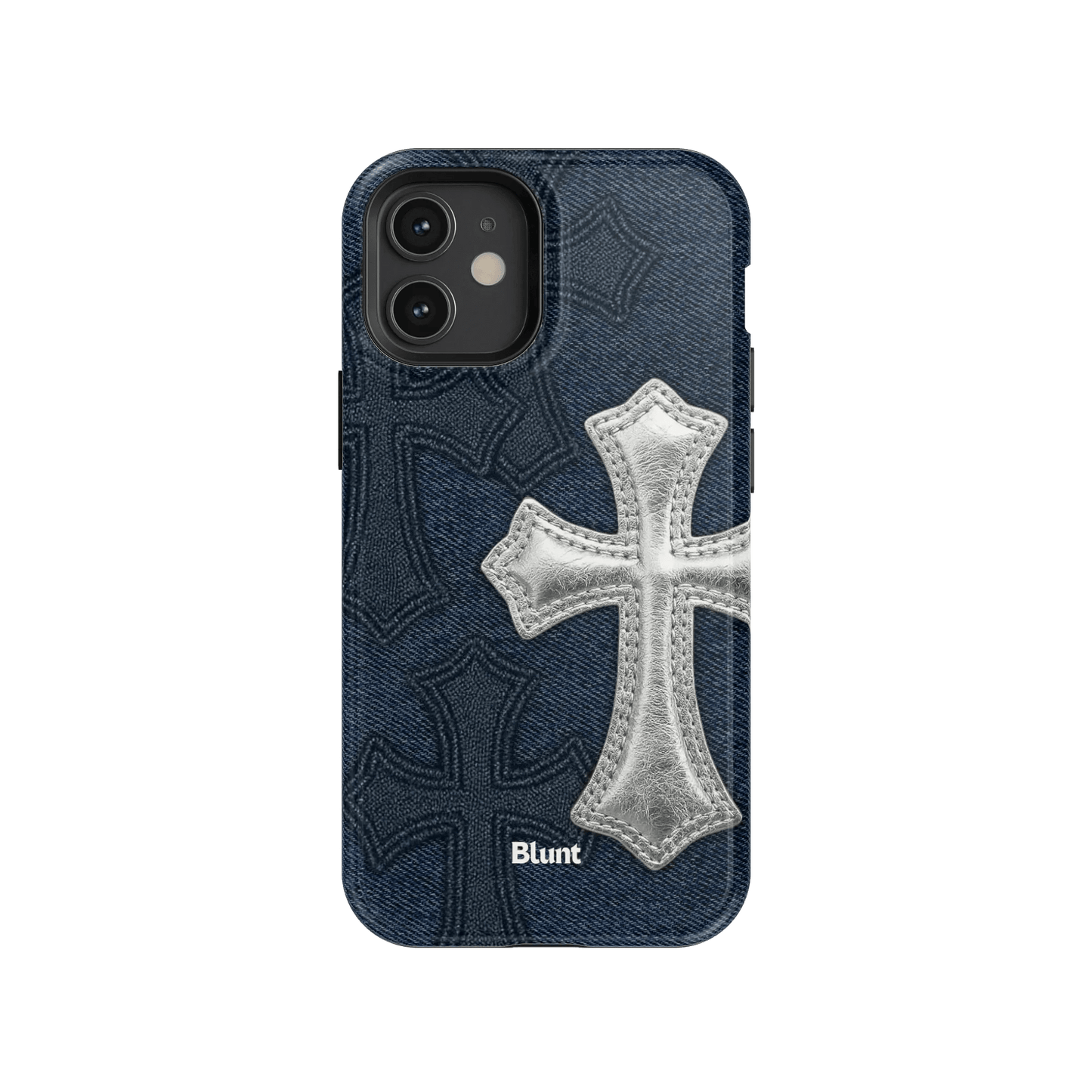 Silver Denim Cross iPhone Case - Blunt Cases