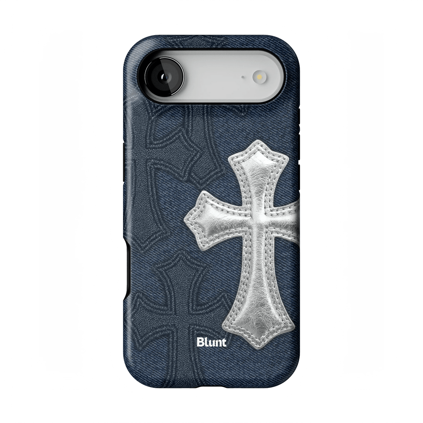 Silver Denim Cross iPhone Case - Blunt Cases