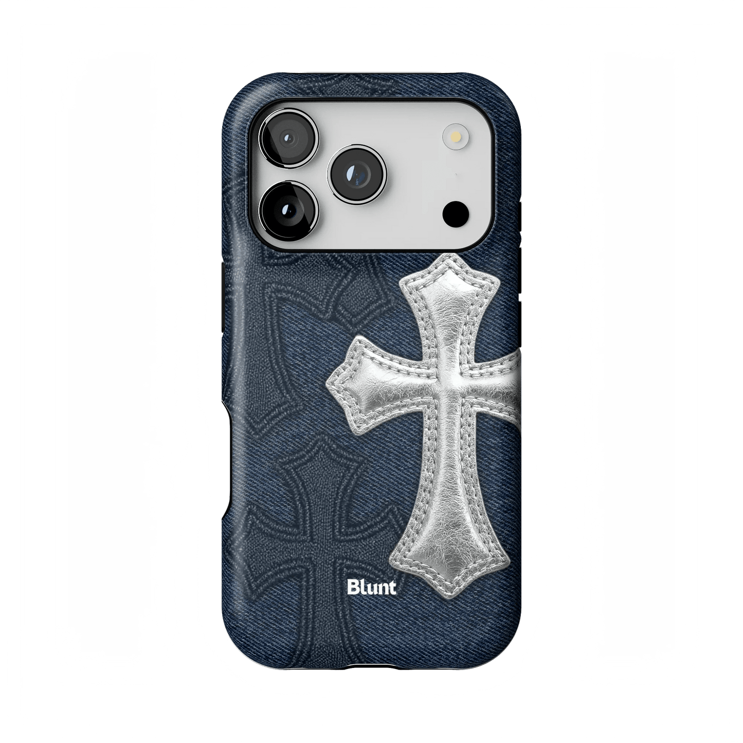 Silver Denim Cross iPhone Case - Blunt Cases