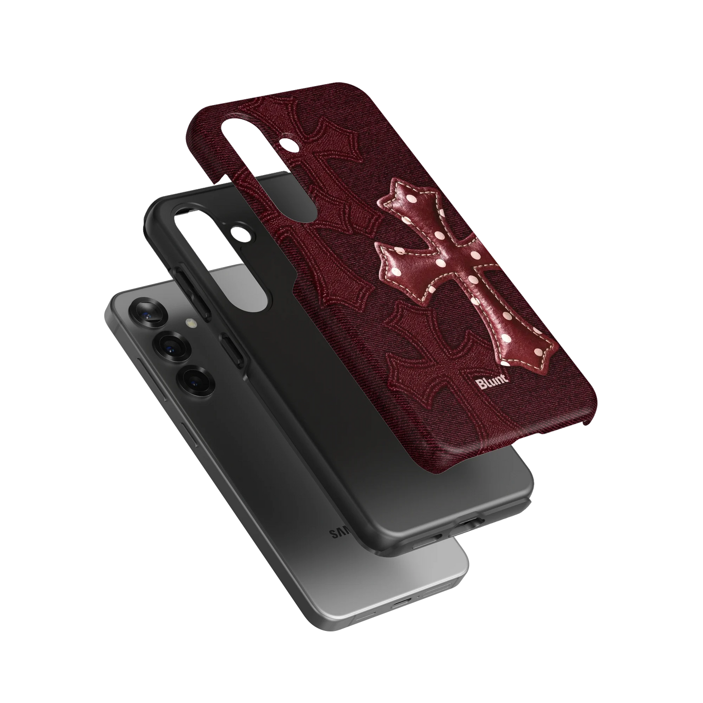 Maroon Polka Cross Samsung Case