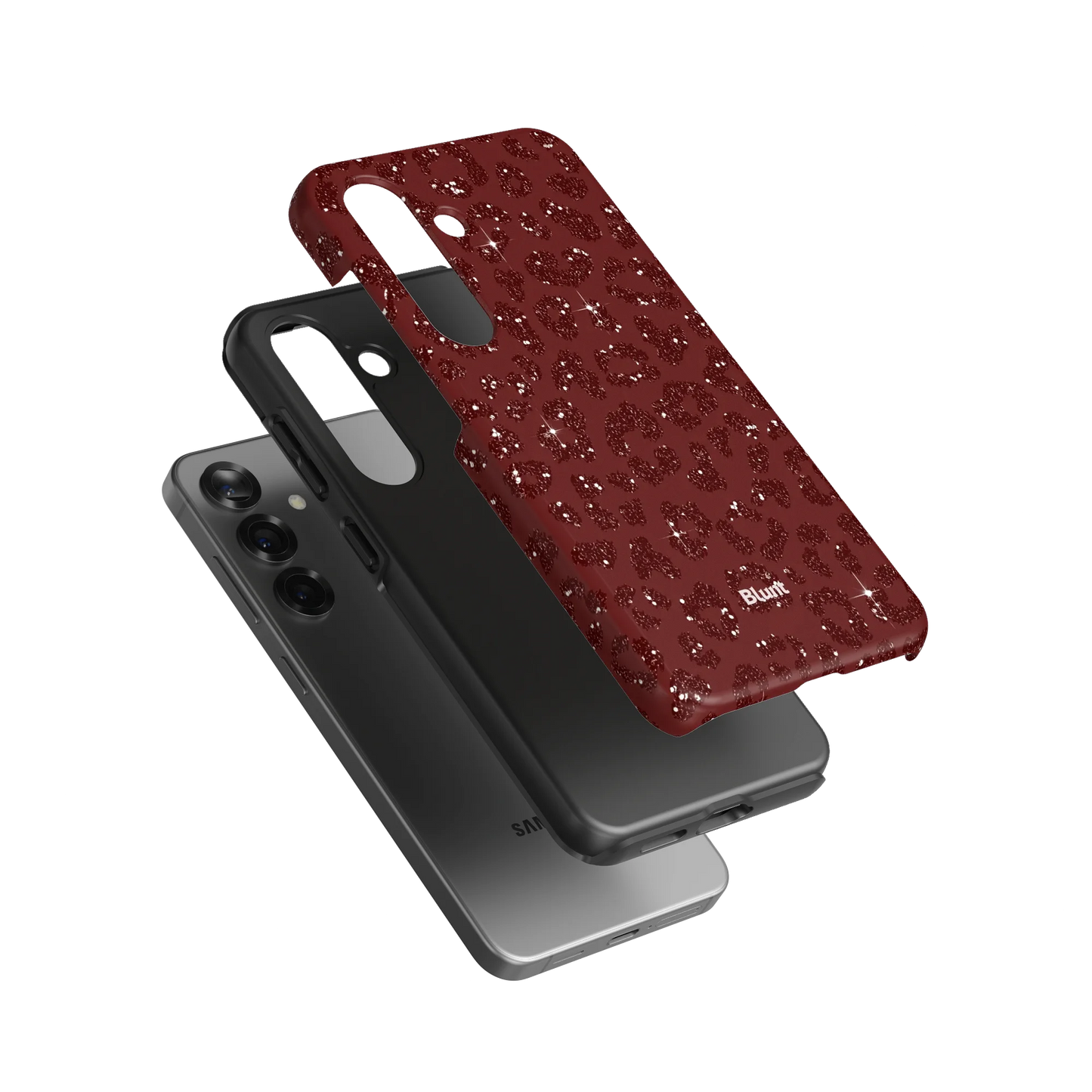 Burgundy Cheetah Print Samsung Case