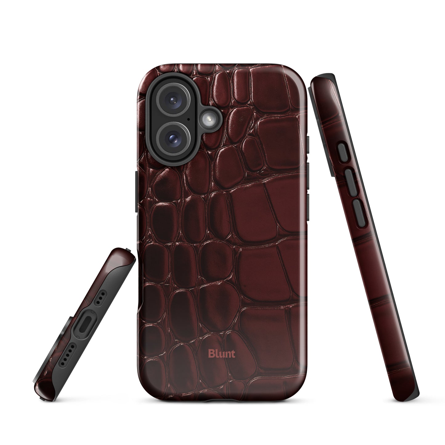Oxblood Croc iPhone Case