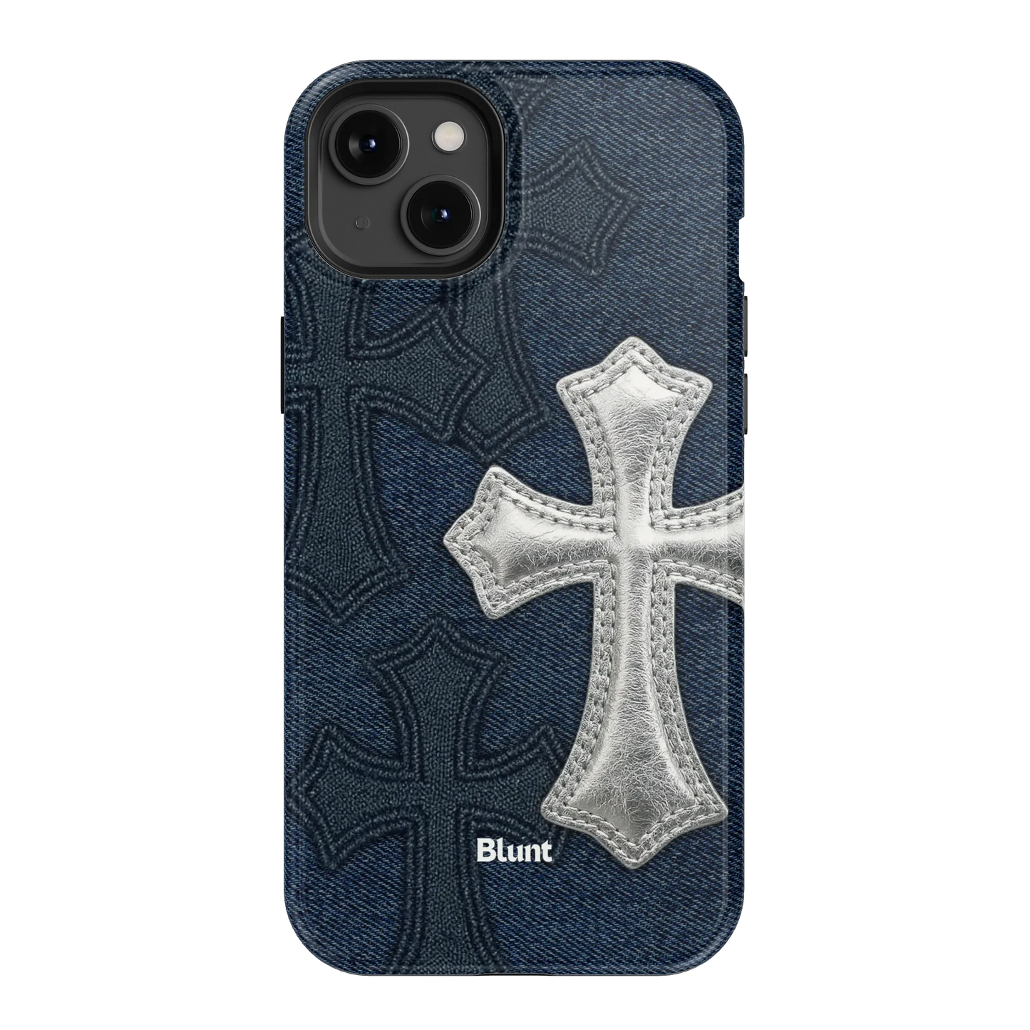 Silver Denim Cross iPhone Case