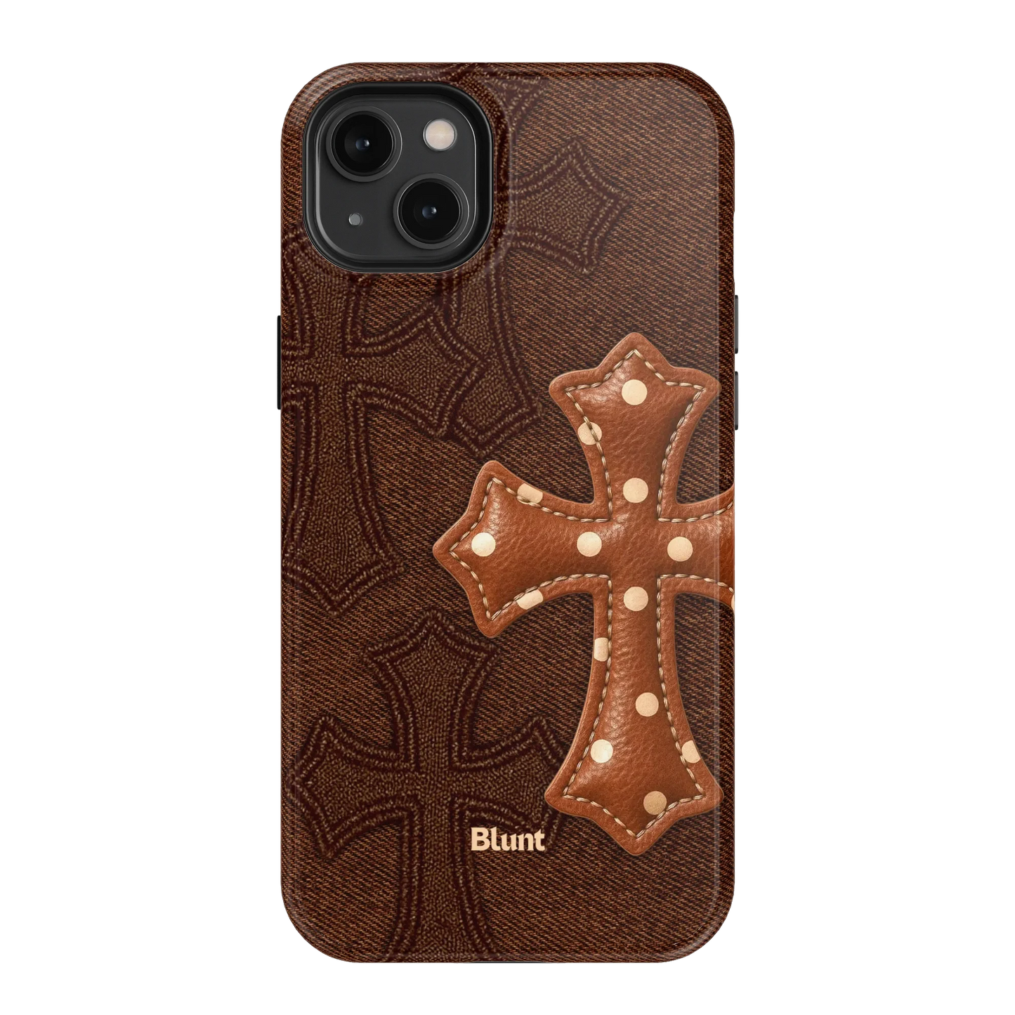 Brown Polka Cross iPhone Case
