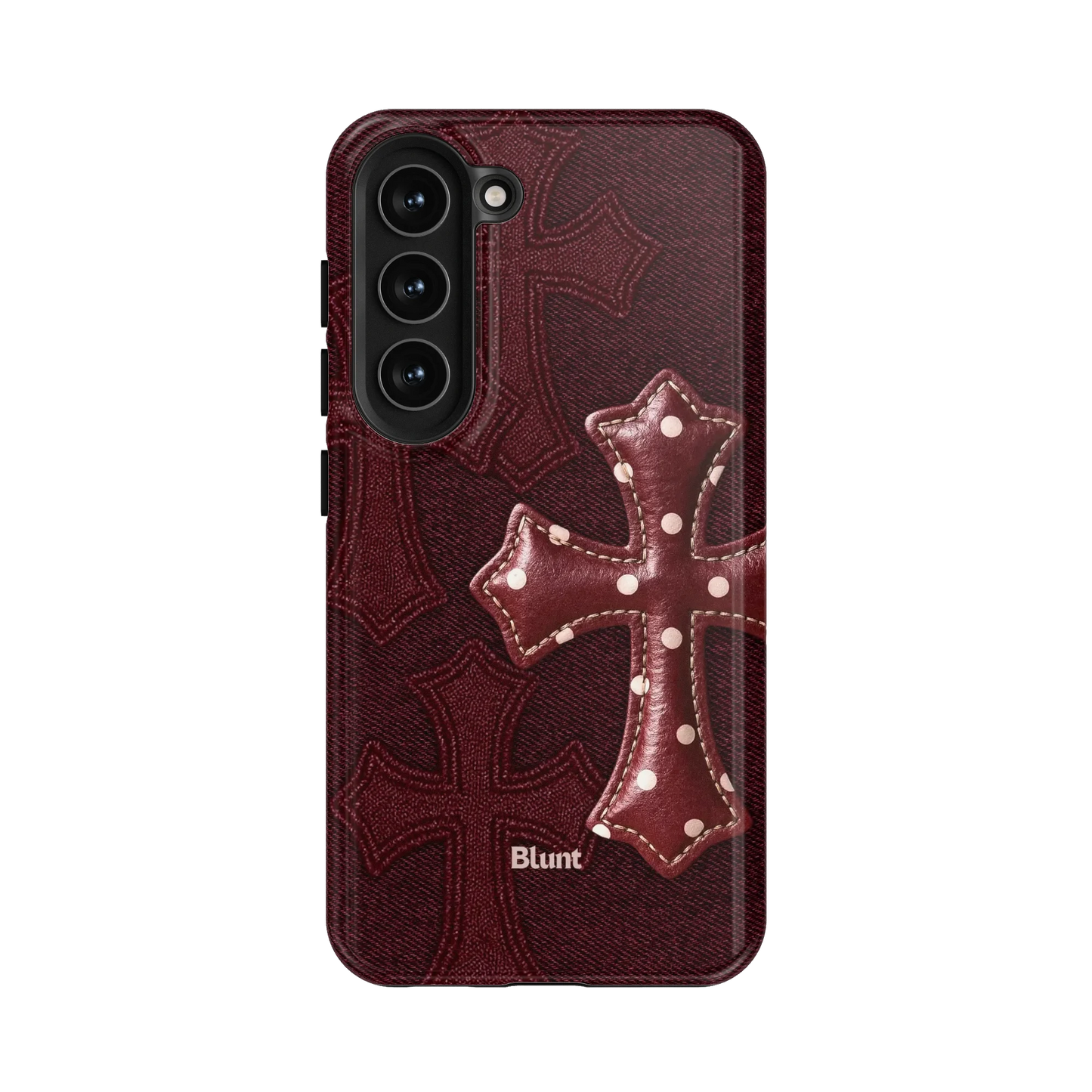 Maroon Polka Cross Samsung Case
