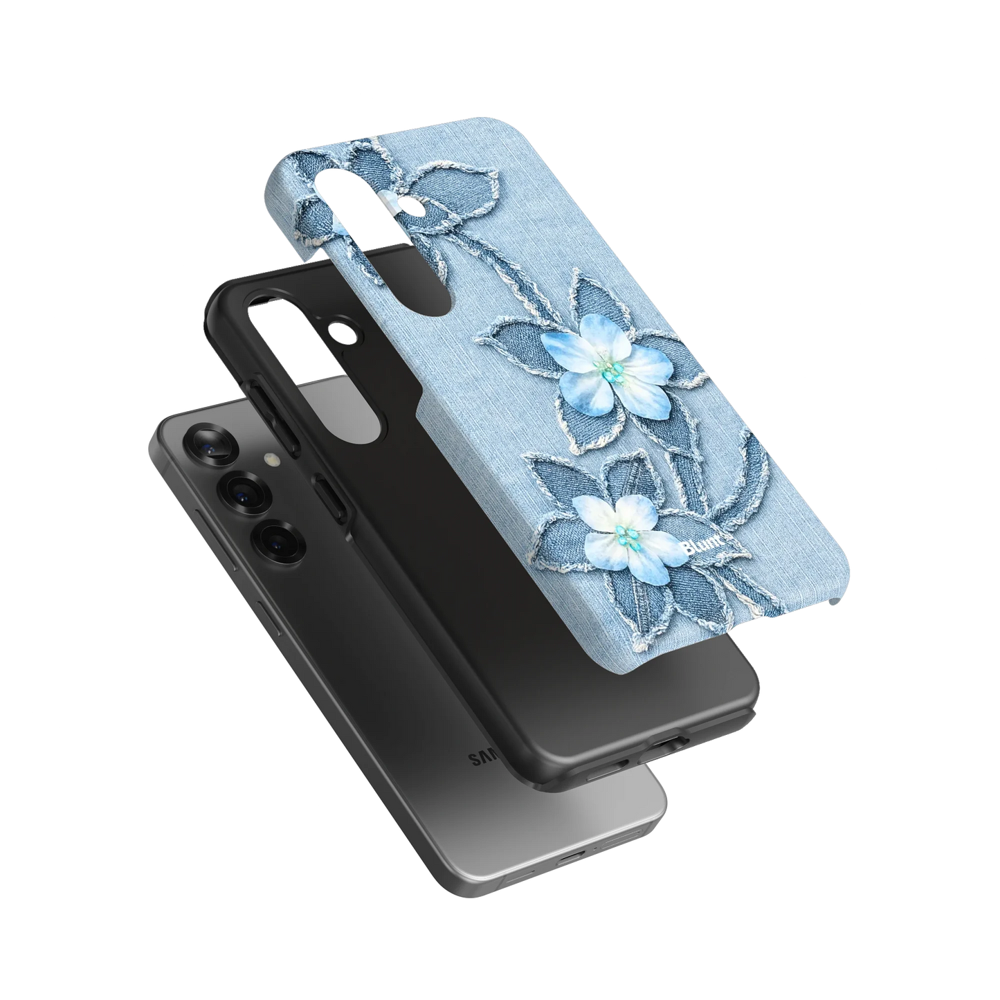 Denim Blue Bloom Samsung Case
