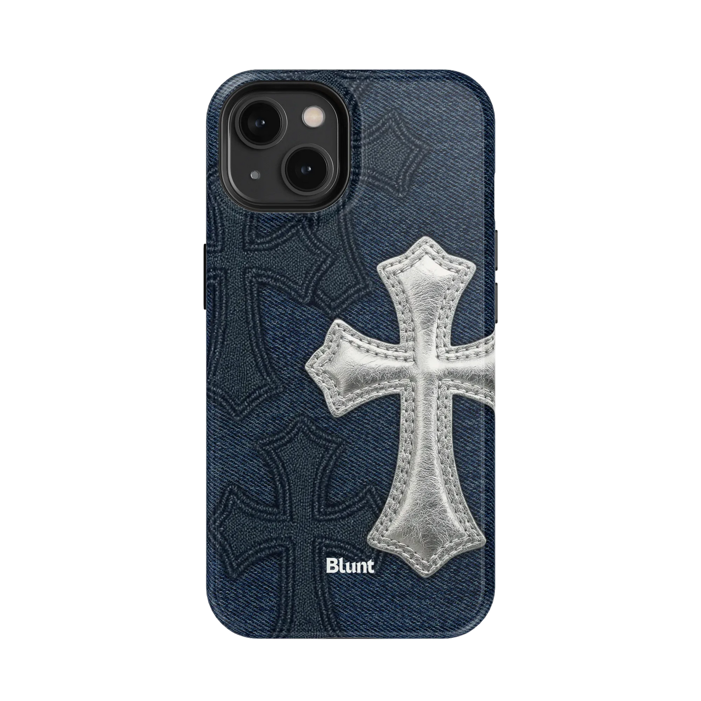 Silver Denim Cross iPhone Case