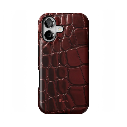 Oxblood Croc iPhone Case