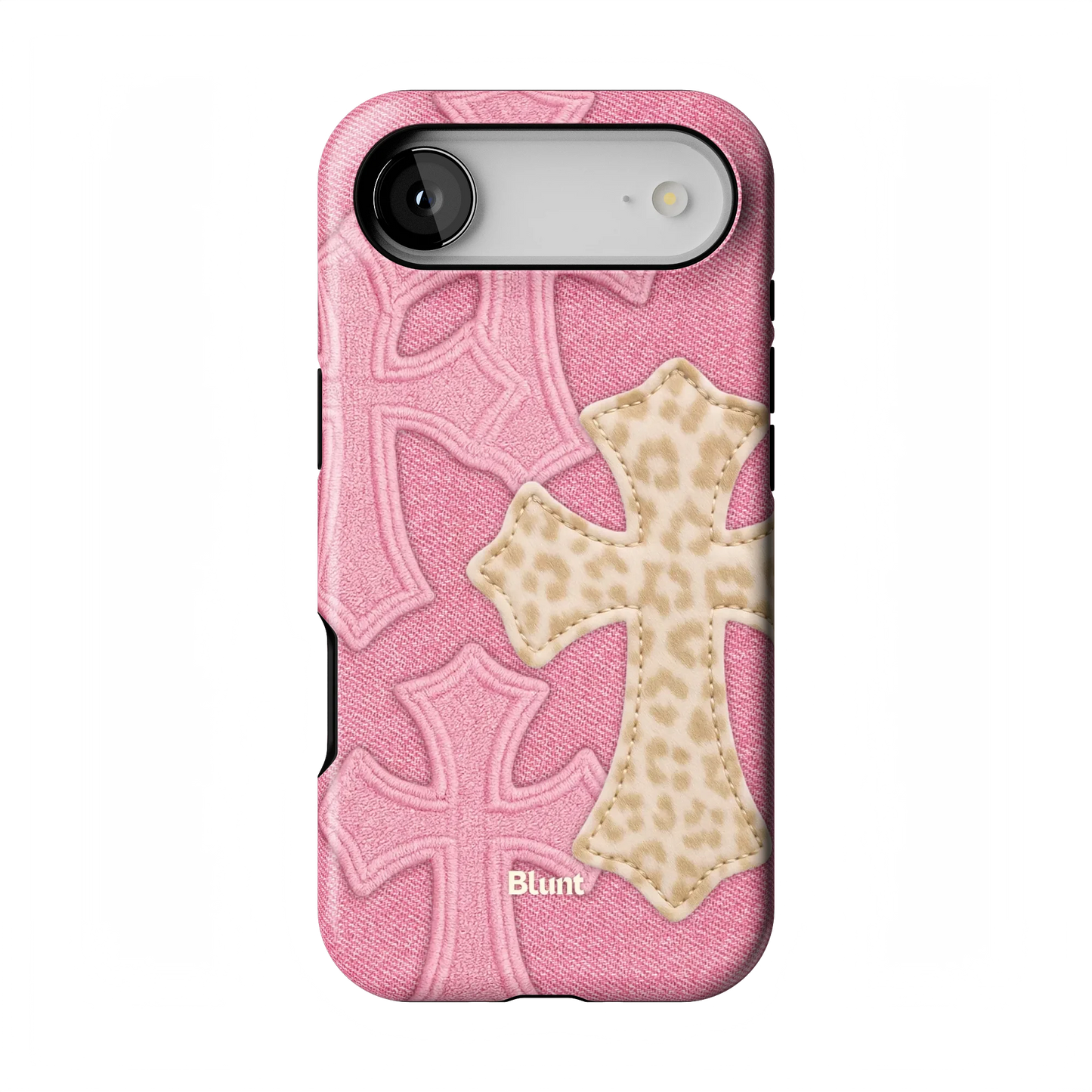 Pink Cheetah Cross iPhone Case