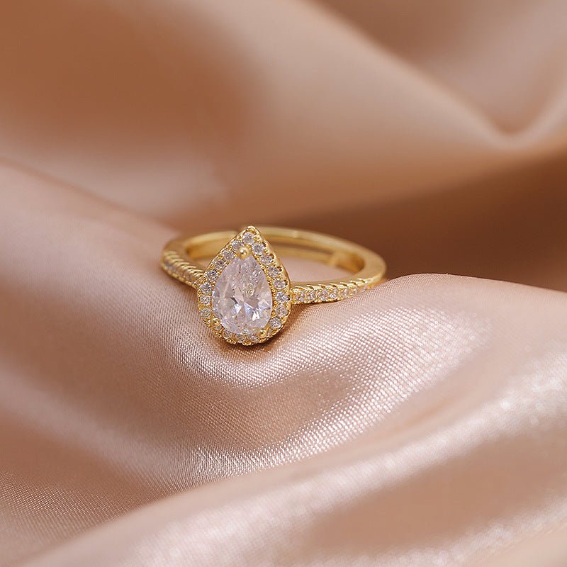 Diamond Pear Ring - blunt cases