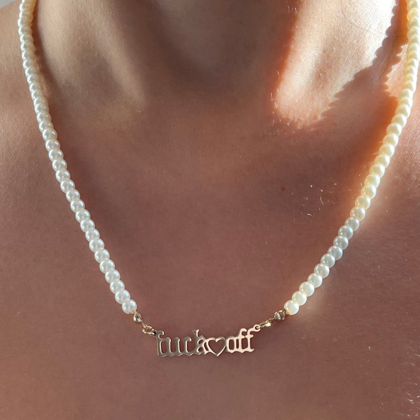 F Off Pearl Necklace - blunt cases
