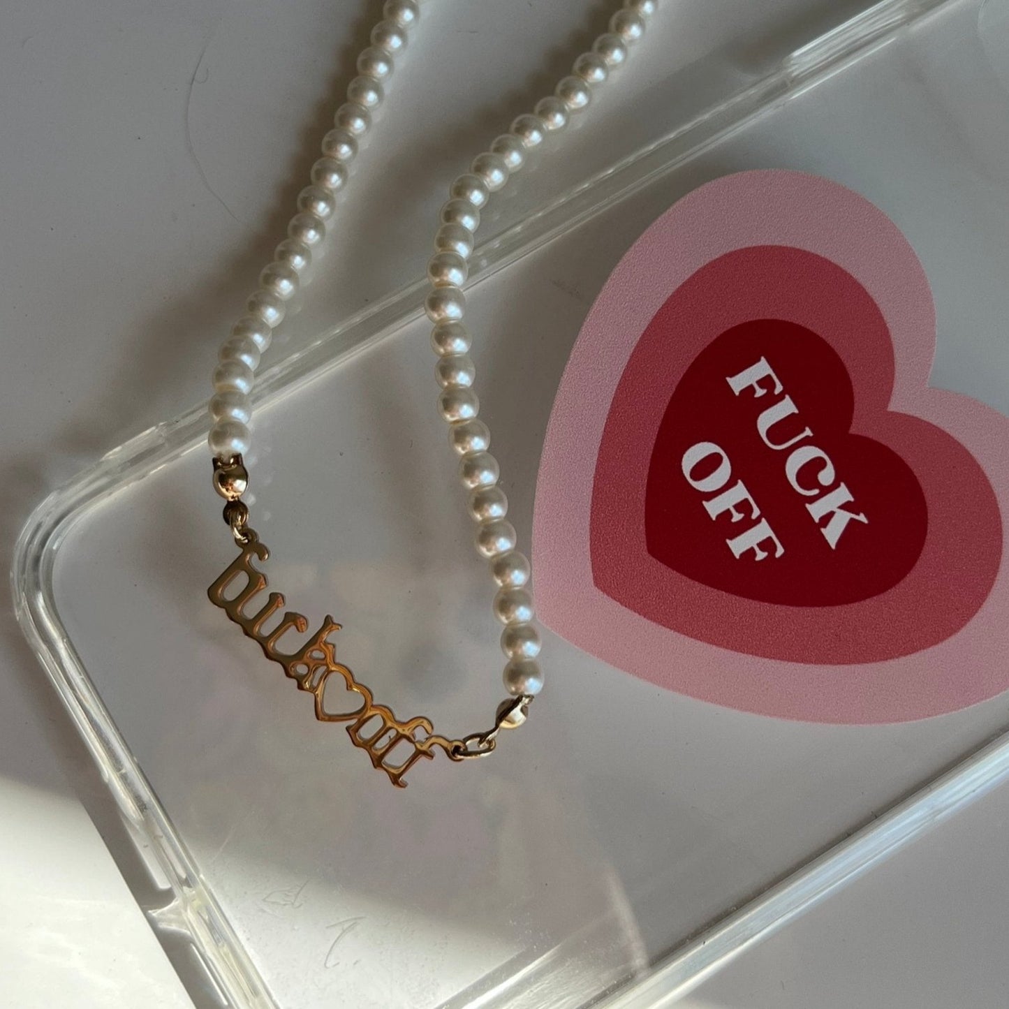 F Off Pearl Necklace - blunt cases