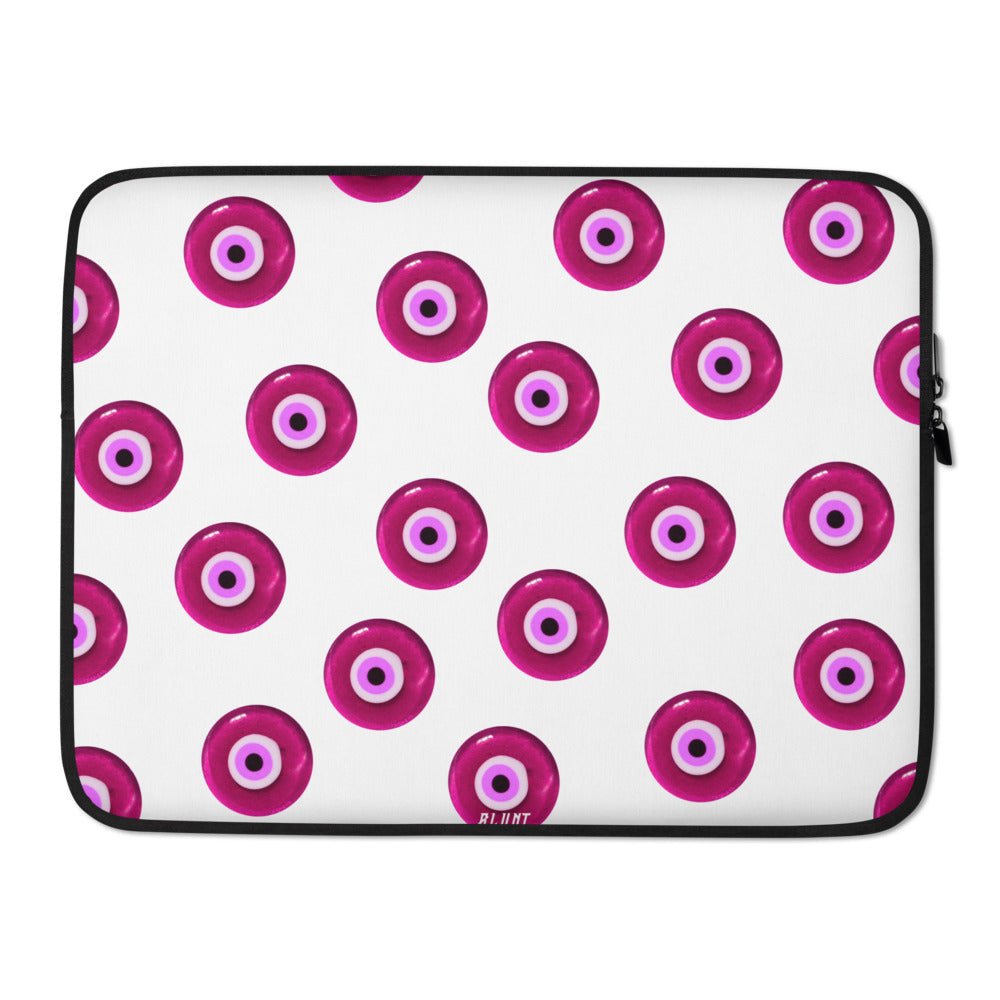 Pink Evil Eyes Laptop Sleeve - blunt cases