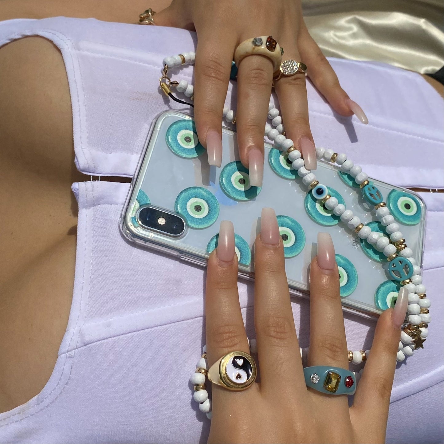 Turquoise Evil Eyez iPhone Case - blunt cases