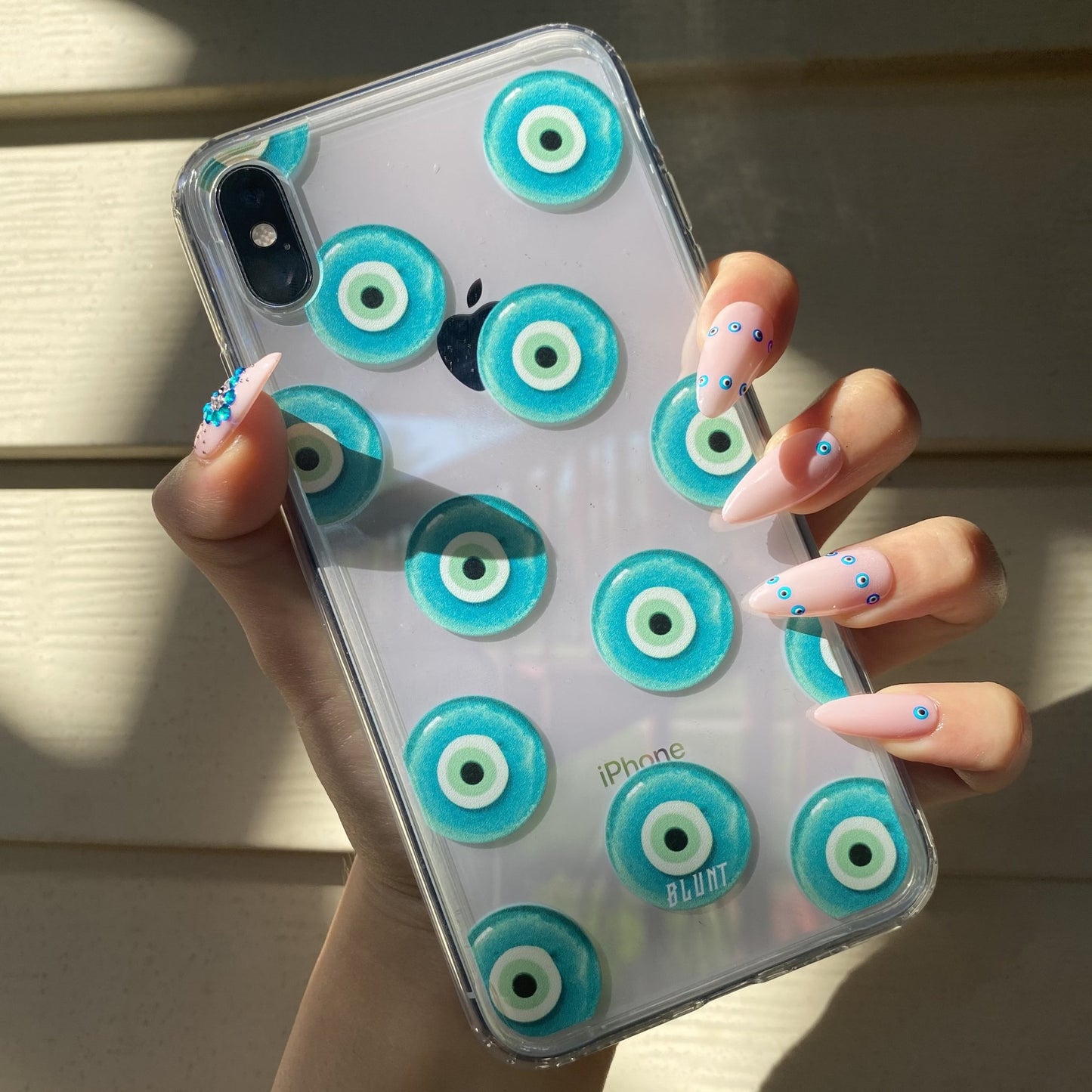Turquoise Evil Eyez iPhone Case - blunt cases