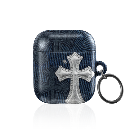 Silver Denim AirPod Case