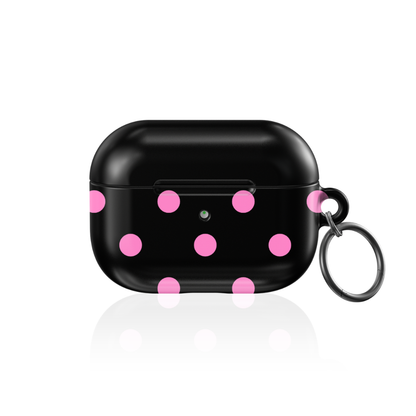 Pink and Black Polka AirPod Case