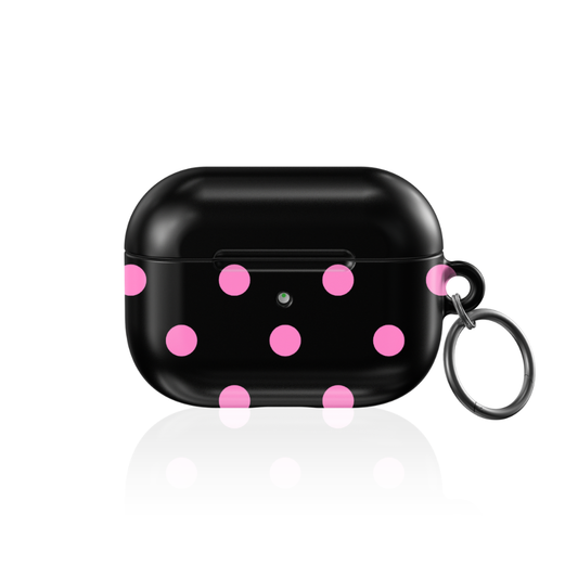 Pink and Black Polka AirPod Case