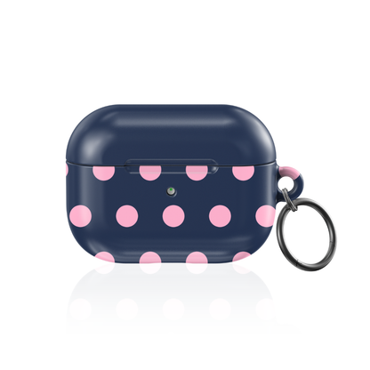Navy Polka AirPod Case